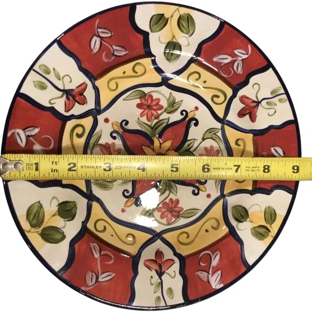 Pier 1 Salad Plates 9” Vallarta Pattern Tuscan  Design - 2 Plates Retired